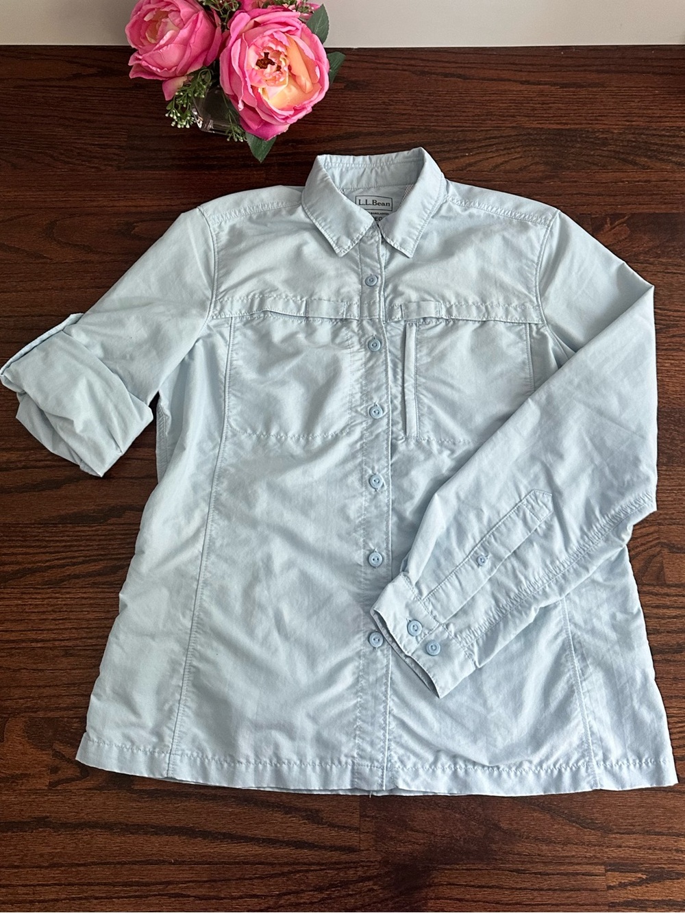 LL Bean Tropicwear long sleeved shirt, size S